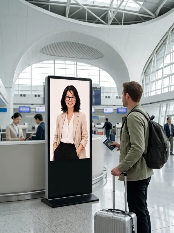 MijA guiding travelers at an airport